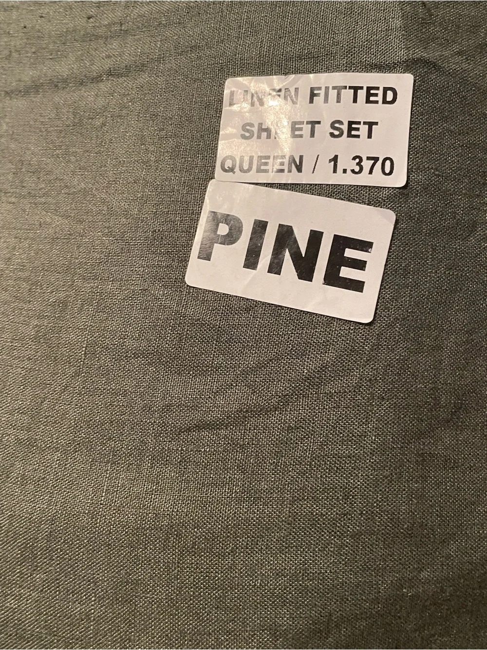 European Linen Queen Fitted Sheet Set - Pine